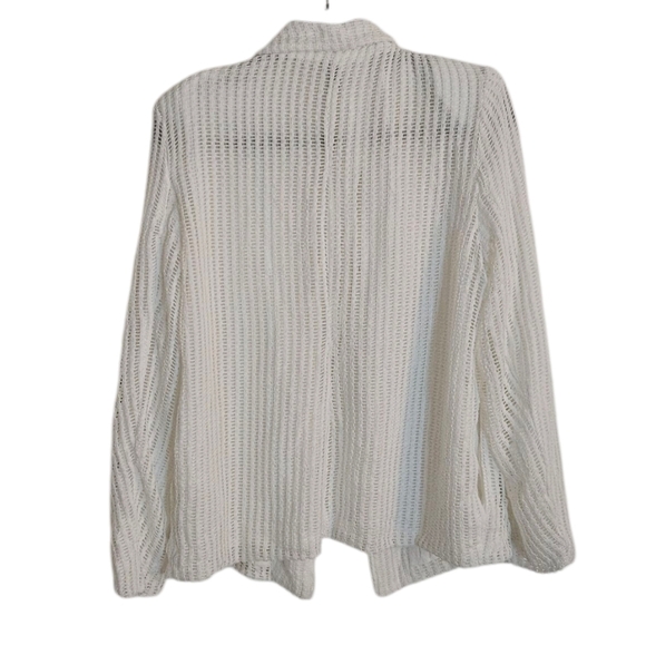 Gilli Crotchet Knit White Lined Blazer w/Shoulder Pads size Medium - Picture 3 of 9